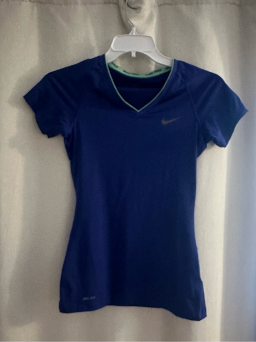 Nike Pro Women's Royal Blue V-Neck Dri-FIT Short Sleeve Top
